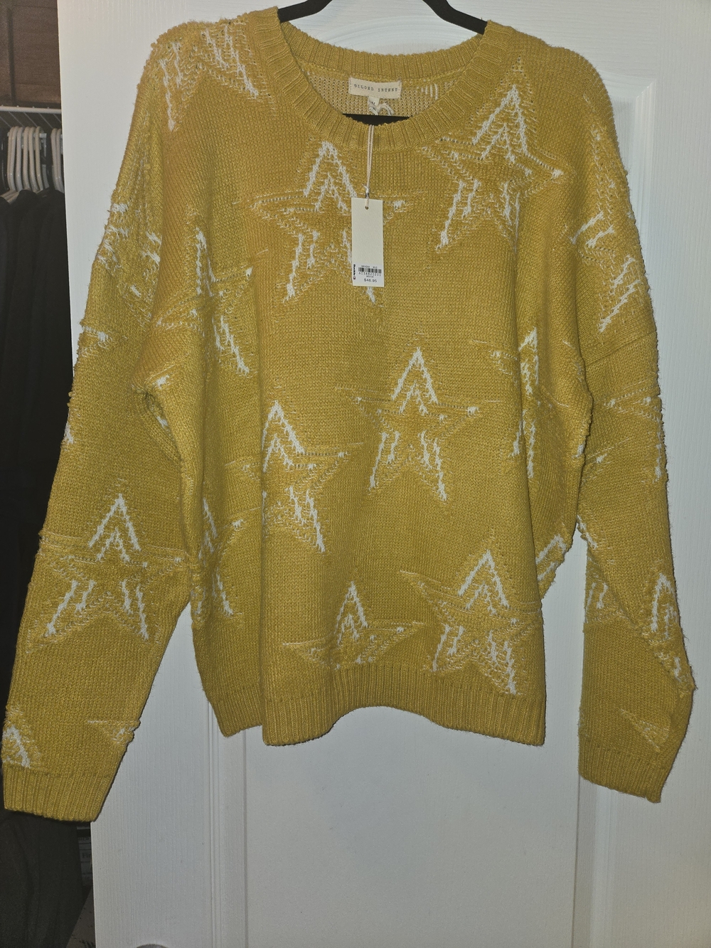 Gilded Intent Mustard Yellow Star Crewneck Sweater